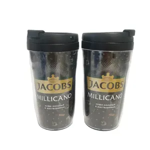 8Oz Jacobs Mug Plastik Terisolasi Dinding Ganda Perjalanan dengan Sisipan Foto