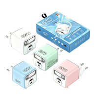 Nuevo Cargador de Pared USB PD 3.0 de Carga Rápida de 65 W con Enchufe EU/US/UK y Cable Retráctil para Teléfono Móvil, Cámara y Auriculares