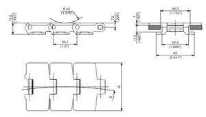 880 Sideflex Run Simple Charnière Crochet Pied Tournant Chaîne Plaque Chaîne En Plastique - Product Image 2