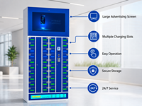 Casier de recharge public intelligent à 40 portes, à monnayeur, avec recharge sans fil et écran LCD, modèle 2026, pour centre commercial