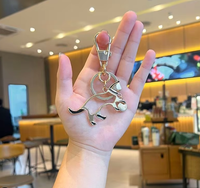 XX Porte-clés électroplaqué très populaire sur Instagram, pendentif de sac de marque, accessoire de sac pour femme, pendentif chien Teckel pour clés de voiture