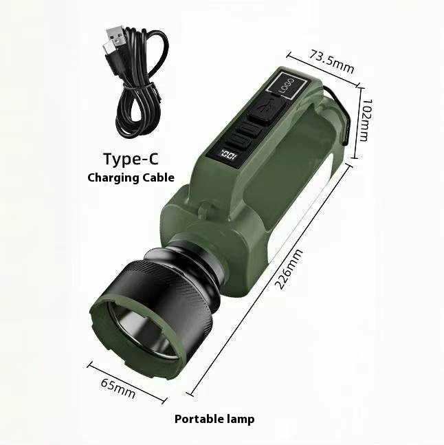 High-brightness White Laser-charged Solar Portable Work Light, Flashlight, Telescopic Zoom Emergency Headlamp