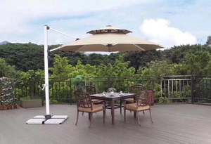 Paraguas de jardín de estilo moderno de 3x3m, paraguas de <span class=keywords><strong>patio</strong></span> romano cuadrado abierto con manivela con Base para uso exterior en el gimnasio y la playa - Product Image 5