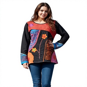 Presentamos el Nuevo Vestido Mini de Manga Larga Estilo Boho Europeo Ecológico para Mujer, Moderno, Sencillo y Multicolor - Product Image 1