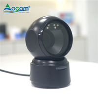 OCOM OCBS-T218 Lecteur de codes-barres de bureau 4 Mil 2D omnidirectionnel CMOS, scanner de codes-barres 1D 2D pour supermarché