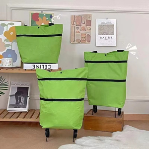 Portable Grocery Shopping Cart Small Pull Cart for Home Use Folding Back Bag Shopping <b>Trolley</b> Light With Wheels for Home Use - Product Image 4