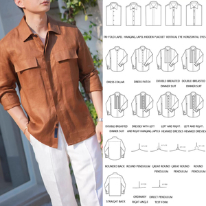 Camicie da <span class=keywords><strong>Uomo</strong></span> Personalizzate OEM in Stile Italiano, Vendita all'Ingrosso, Casual Business, per Feste e Vacanze, in <span class=keywords><strong>Lino</strong></span>/Abbigliamento da Lavoro, Camicie da <span class=keywords><strong>Uomo</strong></span> per Commercio Estero - Product Image 5