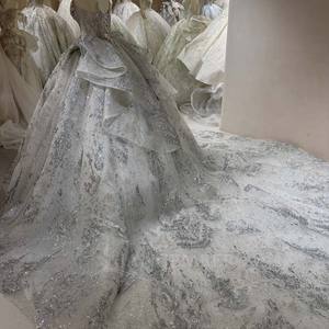 DW0191 Vestidos de Novia Brillantes sin Mangas con Lentejuelas y Cuentas, Estilo Imperio - Product Image 3