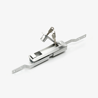 Verrou de tige LIDA MS828 pour armoire électrique, connexion 2/3 points, finition chrome brillant/noir, poignée à bras long/court, entraxe 50mm, 2 unités
