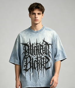 Camiseta de Manga Corta Extra Grande para Hombre, Personalizada con Impresión DTG Kornit, Lavada con Ácido, Doble Capa, 100% Algodón, Estilo Vintage, Ecológica, Diseño <span class=keywords><strong>Death</strong></span> - Product Image 1