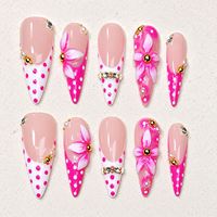 TSZS Faux Ongles Stiletto Longs de Luxe à Coller, Faits Main, Haute Qualité, Strass 3D, Réutilisables pour Manucure en Salon