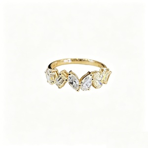 Anillo de Eternidad de Lujo con Diamantes Cultivados en Laboratorio Certificados por IGI, Oro de 18K, Formas Mixtas, Anillo de Boda para Novia - Product Image 2