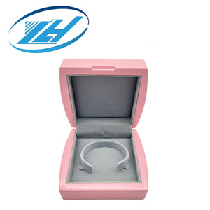 Pink Rectangle Wooden Jewelry <b>Box</b> With <b>Bracelet</b> Holder <b>For</b> <b>Gift</b> Packaging - Product Image 1