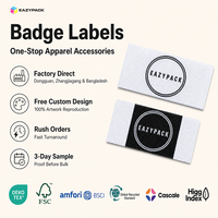 Étiquettes textiles circulaires personnalisées en satin blanc, directement de l'usine, ensembles d'étiquettes abeille pour lignes de vêtements pour bébés