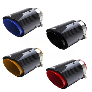Punta de <span class=keywords><strong>escape</strong></span> de fibra de carbono universal de acero inoxidable azul quemado <span class=keywords><strong>para</strong></span> tubo de <span class=keywords><strong>escape</strong></span> automotriz - Product Image 2
