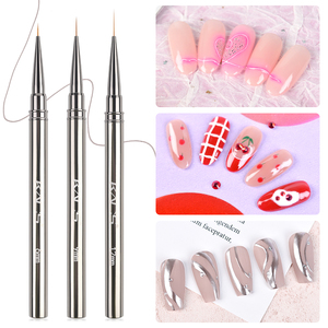 Lot de 5 pinceaux à ongles en métal ultra fins pour nail art, liner, gel, dessin et manucure - Product Image 4