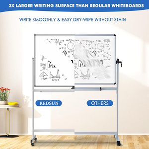 Cavalletto per lavagna magnetica personalizzato con supporto magnetico personalizzato a doppio lato regolabile a 360 gradi su ruote 40x72 per aula - Product Image 5