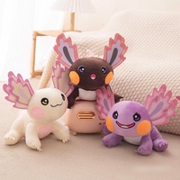 Nouvelle Peluche Axolotl Populaire, Coussin Doux en Forme d'Axolotl, Jouet en Peluche Kawaii Mignon