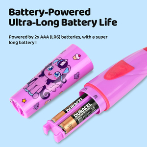 Brosse à dents électrique légère pour enfants, fonctionnant sur piles, avec logo personnalisé, vibration oscillante, brosse à dents sonique extra douce - Product Image 6