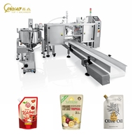 Tas Cerat Sudut Doypack Liquid Juice Sauce Isi Penyegelan Kemasan Mesin Pembungkus Kantong Memasak Minyak Kelapa Sawit Otomatis Pra-buat