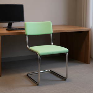 Sedia da Ufficio Homeera Verde con Telaio in Metallo e Base a Slitta, Design Moderno e Minimalista, Arredamento Commerciale - Product Image 2