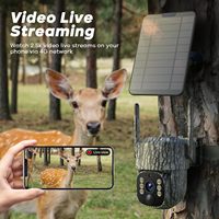 VOOPEAK 4G LTE Caméra de piste cellulaire à énergie solaire 2.5K Streaming en direct Pan Tilt Wildlife Hunting Cam Surveillance de sécurité extérieure