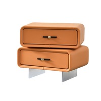Table de chevet moderne italienne en bois, luxe léger, haut de gamme, rotative, avec 2 tiroirs, pour chambre d'appartement