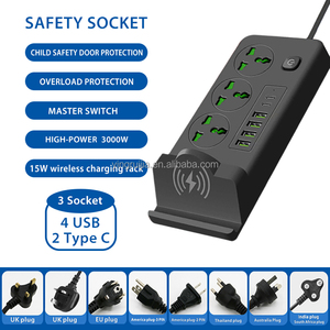 Nhà Máy giá bán buôn phổ Dải điện, 3 cửa hàng với USB-A và USB-C + không dây sạc Rack, mở rộng Dây ổ cắm - Product Image 3