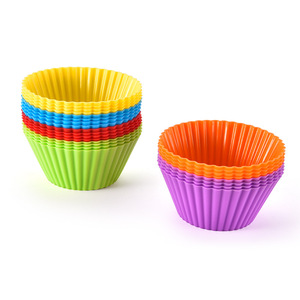 Silicone <b>Cake</b> <b>Mold</b> Round Heat Resistant Oven Safe For Baking Cupcakes Muffins And Baby Food - Product Image 1