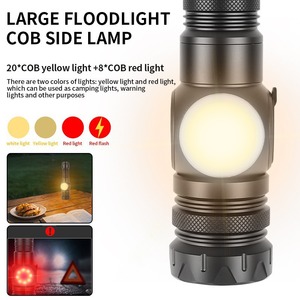 ไฟฉายอเนกประสงค์แบบชาร์จไฟได้ 5000 มิลลิแอมป์ ไฟ LED สีขาว สำหรับใช้งานกลางแจ้ง พกพาสะดวก ซูมได้ - Product Image 4