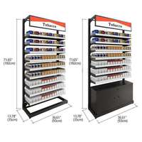 Vitrine métallique avec éclairage LED à réponse rapide, personnalisable, pour tabac et produits fumeurs, présentoir de sol pour usine