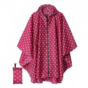Poncho Impermeable Personalizado con Diseño de Puntos para <span class=keywords><strong>Mujer</strong></span>, Tafetán de Poliéster con Revestimiento de PU, Plegable con Cremallera, Impermeable para Ciclismo y Festivales - Product Image 5