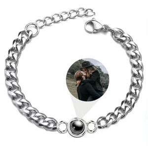 Braccialetto fotografico di proiezione personalizzato nome personalizzato immagine catena cubana in acciaio inossidabile bracciali in <span class=keywords><strong>oro</strong></span> 18 carati per ragazzo - Product Image 1