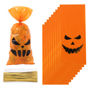 50 pezzi sacchetti di biscotti di Halloween Mini Halloween caramelle Buffet <span class=keywords><strong>borsa</strong></span> piccola zucca dolcetto o scherzetto sacchetti per bambini ragazzi ragazze feste bomboniere - Product Image 3