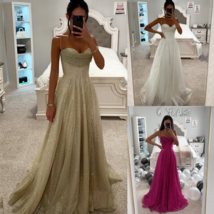 Women's Sexy New Gold-<b>stitching</b> Suspender Sling Dress Dance Elegant Long Party Dresses and - Product Image 5