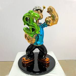 Statues Pop Art Alec <span class=keywords><strong>Monopoly</strong></span>, <span class=keywords><strong>Monopoly</strong></span> de dessin animé avec des signes de dollar, statue en fibre de verre chromée, <span class=keywords><strong>Monopoly</strong></span> avec sculpture de crème glacée - Product Image 6