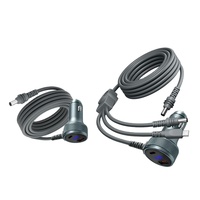 Cable de Alimentación Todo en Uno Starry Sky de 100W, Cable de Carga para Auto Tipo-C de Aleación de Aluminio con Pantalla Digital USB y Conector para Encendedor de Cigarrillos
