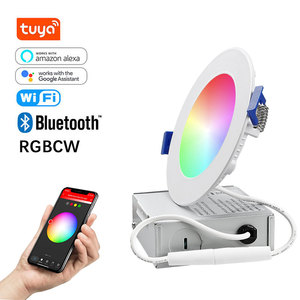 Lámpara LED de Aluminio Contemporánea Blanca para Sala de Estar, Inalámbrica, WiFi, Control por Voz y App Tuya, RGBCW, Compatible con Alexa y Google, para Interiores, OEM ODM - Product Image 2