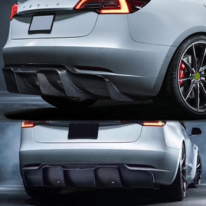 V-style Carbon Fiber Rear <strong>Diffuser</strong> for tesla <strong>Model</strong> <strong>3</strong> 2014+ - Product Image 3