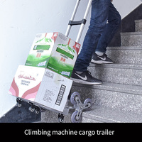 Chariot à outils d'escalade d'escalier en alliage d'aluminium portable camion à main télescopique pliant avec roues en cristal et 4 petites roulettes