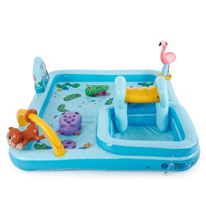 Centro de Juegos Acuáticos Inflable con Forma de Flamenco, Piscina Infantil para Jardín con Tobogán y Piscina de Pelotas, Juguete de Piscina al Aire Libre para Niños Pequeños - Product Image 6