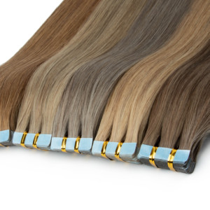 Extensions de cheveux naturels Remy vierges soyeux et lisses <span class=keywords><strong>en</strong></span> gros avec double bande adhésive, cheveux russes, longueur 18-<span class=keywords><strong>24</strong></span> pouces - Product Image 3