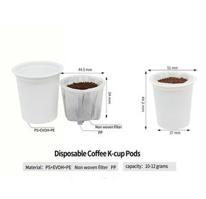 Capsule de café K Cup vide biodégradable en PP, vente en gros, avec filtre et capsule <span class=keywords><strong>Nespresso</strong></span> avec couvercle - Product Image 2