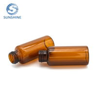 Flacon en verre tubulaire ambré de 30 ml, bouteille en verre brun pour réactifs, liquides, échantillons, emballage, conteneur