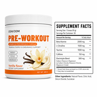 Complément alimentaire de fitness en marque propre, bêta-alanine, citrulline, formule avancée pour la nutrition sportive, 10 g par portion, poudre pré-entraînement