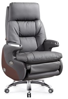 Chaise inclinable exécutive au design moderne de haute qualité en cuir véritable avec massage en aluminium en acier pour le bureau et le salon