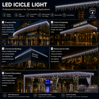 Guirlandes lumineuses LED en forme de glaçons pour décorations de Noël, de mariages et de fêtes, pour intérieur et extérieur