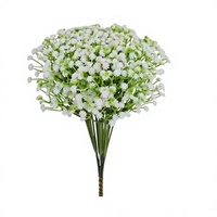 Dekorasi Pernikahan Bunga Baby's Breath Buatan, Buket Tangkai Tunggal Plastik Lunak Ikat Tangan Model MTX-005 Teknik Semi-Manual