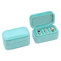 Boîte à bijoux de voyage miniature personnalisée avec logo, étui cadeau pour bijoux, boîte de rangement en velours pour bagues