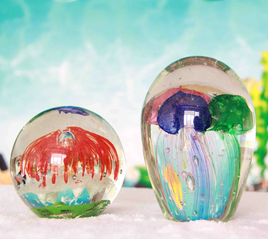15-35cm Murano Glass Crystal Craft dekorative Quallen Brief besch werer